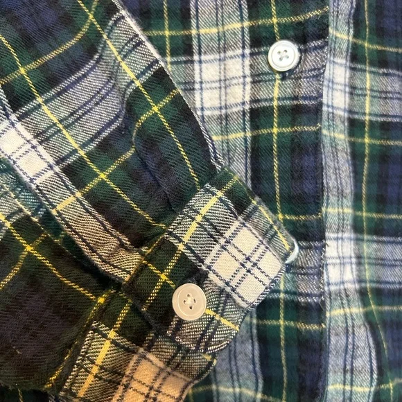 L.L. Bean Women’s Green/Blue Plaid Shirt 100% Cotton Petite Medium - Picture 4 of 6